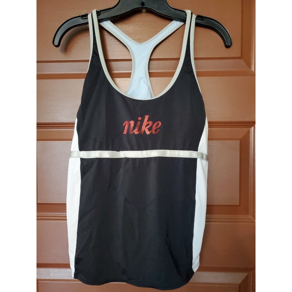Nike Athletic Tank Top Racerback Sports Bra Padded Cups Size 14